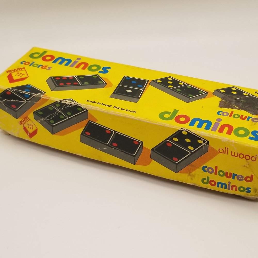 DOMINOES Vintage 1964 Wood Colored Set Brazil